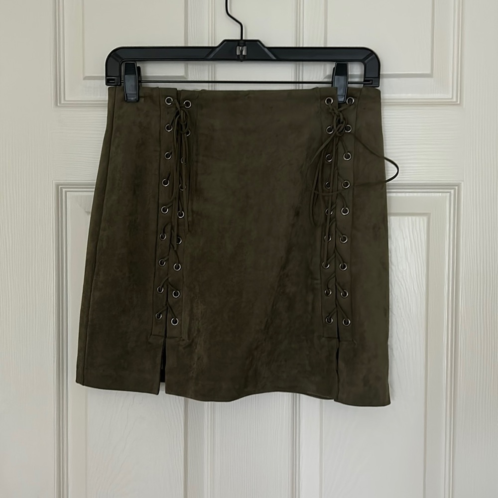 NWT Olive Suede Skirt Size Small - South Moon Under